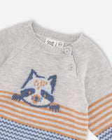 Jacquard Top And Knit Pant Set Stripe Hazel And Blue | Deux par Deux | Jenni Kidz