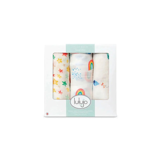 3 pack of bamboo swaddle - high in the sky | lulujo 47" x 47"