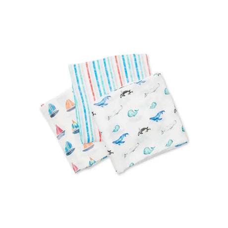 3 pack of bamboo swaddle - out at sea | lulujo
