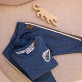 Baby Boys Jogger Pants Blue Melange | Dirkje - Dirkje