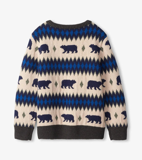 Bear Fair Isle V-Neck Sweater | Hatley - Jenni Kidz