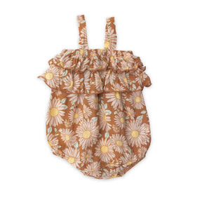 Angel Dear Daisy Days cotton muslin ruffle bubble for baby girls front view