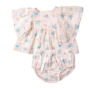 Angel Dear Magical Sea cotton muslin top and bloomer set front view
