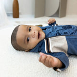 Boy Baby Set Cardigan, Shirt, Trousers Blue Melange | Dirkje - Dirkje