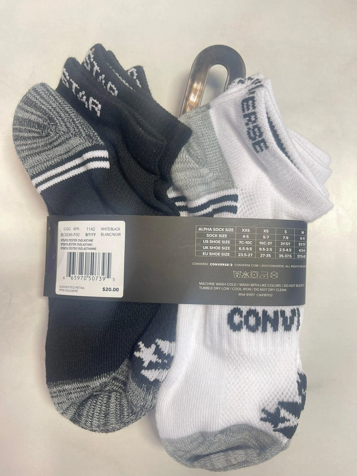 Boys' 6 Pack Low Quarter Socks | Converse - Jenni Kidz