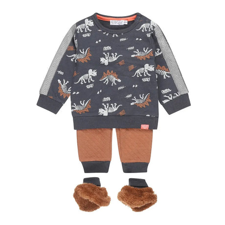 Boys Baby Set Sweater and Pants Dark Blue Dino | Dirkje - Dirkje