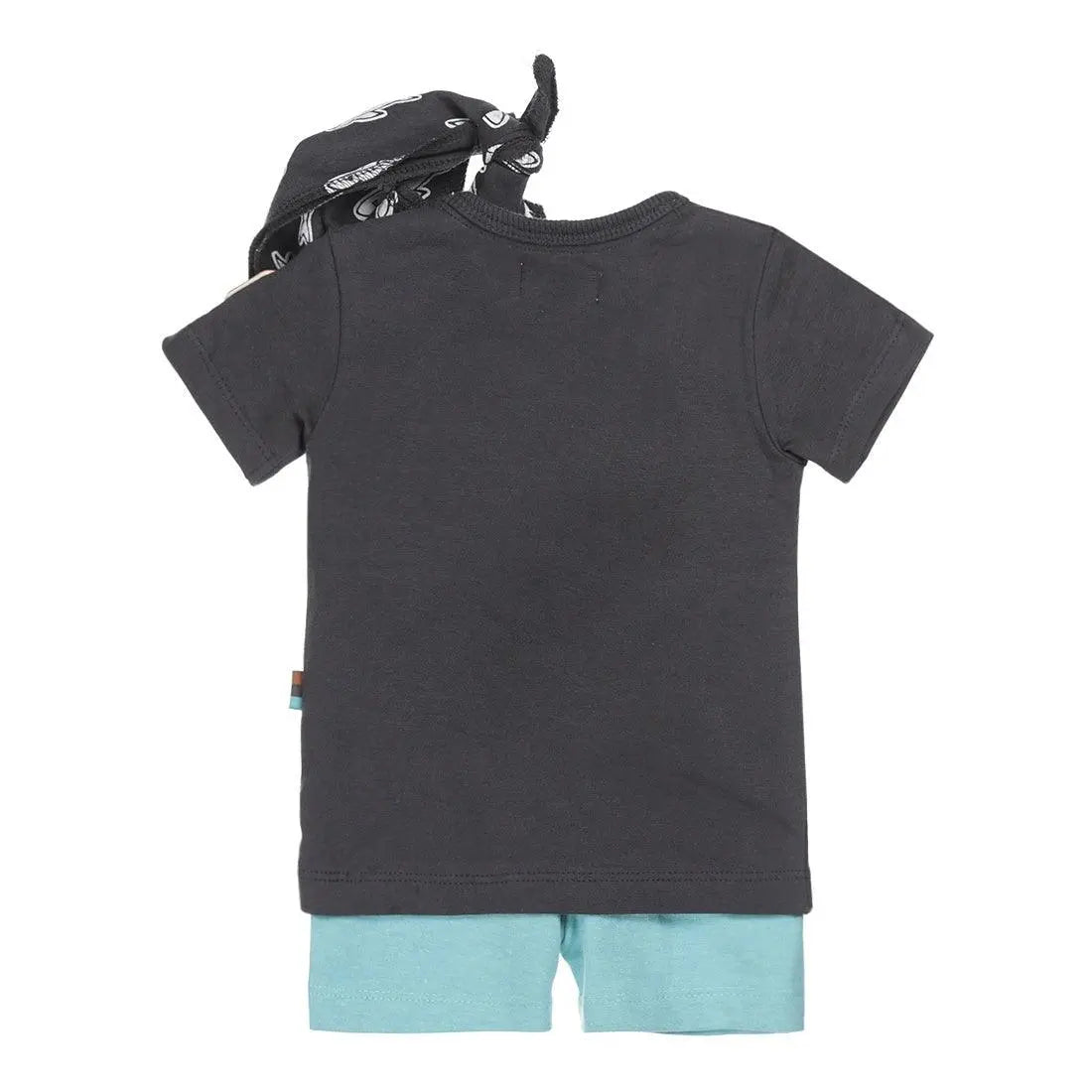 Boys Baby Set T-shirt With Shorts Dark Grey Green | Dirkje - Jenni Kidz