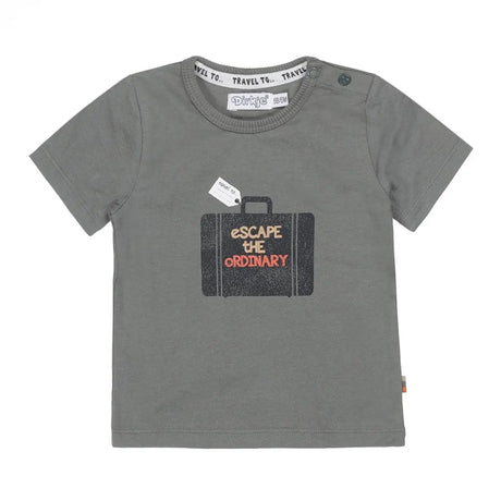 Boys T-shirt Army Green Suitcase | Dirkje - Jenni Kidz