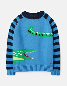 Joules Boys Burford Blue Croc cotton sweater - product image 1