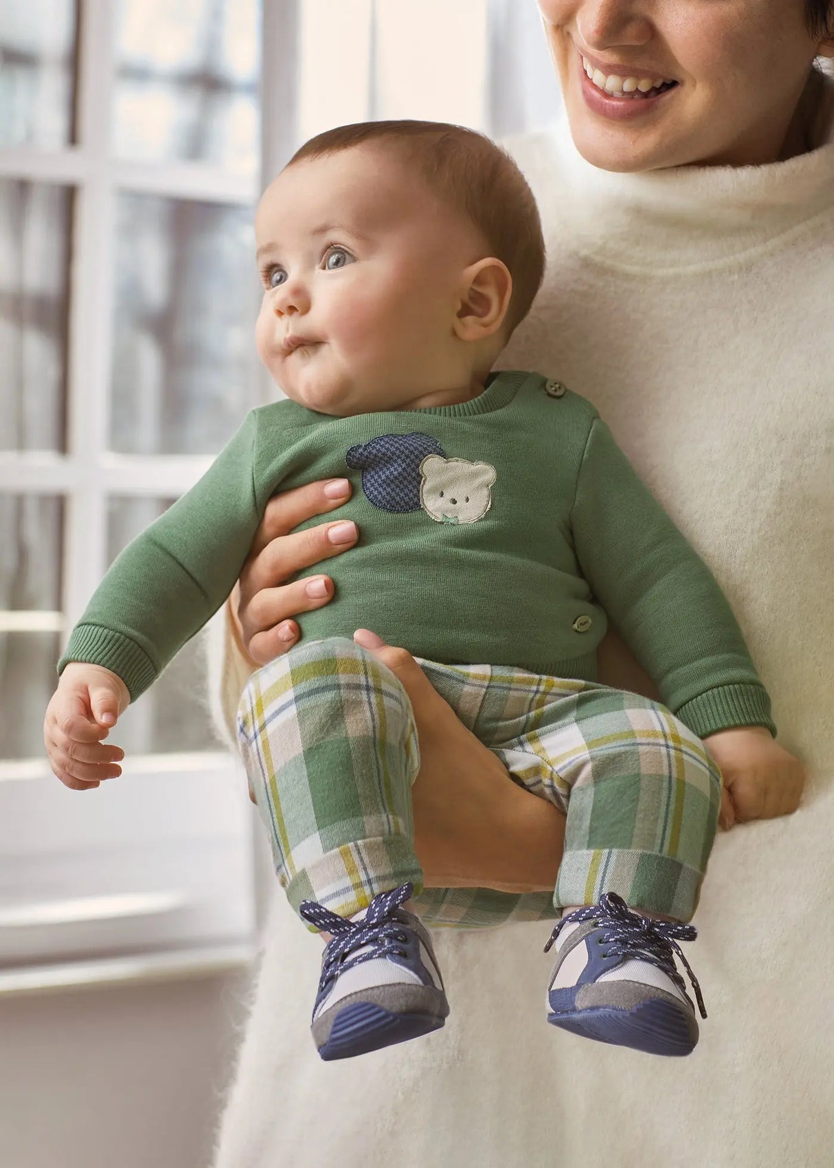 Checkered Long Pants Set Newborn Boy | Mayoral - Mayoral