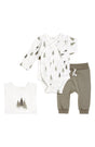 Conifer Print 3 PCS Bodysuit Set | Petit Lem - Jenni Kidz