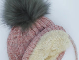 Cotton Knit Pompom Hat - Rose Mix | CALIKIDS - Jenni Kidz