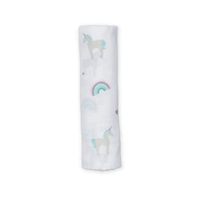 Cotton Muslin Swaddle - Unicorns | Lulujo - Jenni Kidz