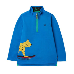 Joules Dale Blue Lynx printed half zip sweatshirt - product image 1