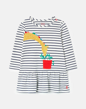 Joules Baby Girls Dazzle Giraffe Blue Stripe Cotton Dress - product image 1