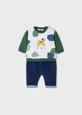 Denim Long Pant Set Newborn Boy | Mayoral - Mayoral