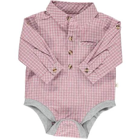 Dusty pink grid woven onesie | Me & Henry - Jenni Kidz