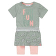 Girls Baby Set With Dress and Legging Green Zebra | Dirkje - Jenni Kidz