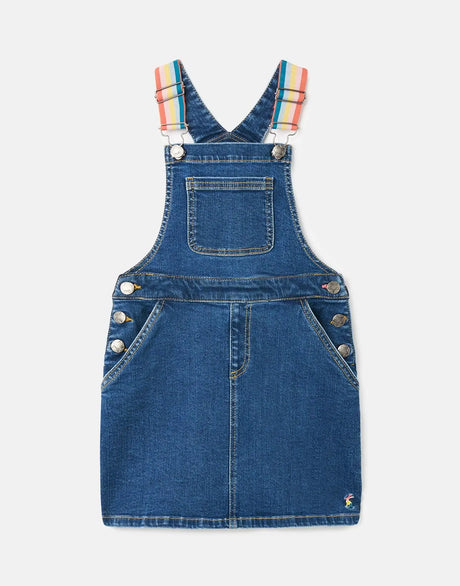 Girls Kimberly Denim Dungaree Dress | Joules - Jenni Kidz