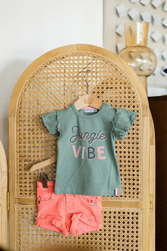 Girls T-shirt Green | Dirkje - Jenni Kidz