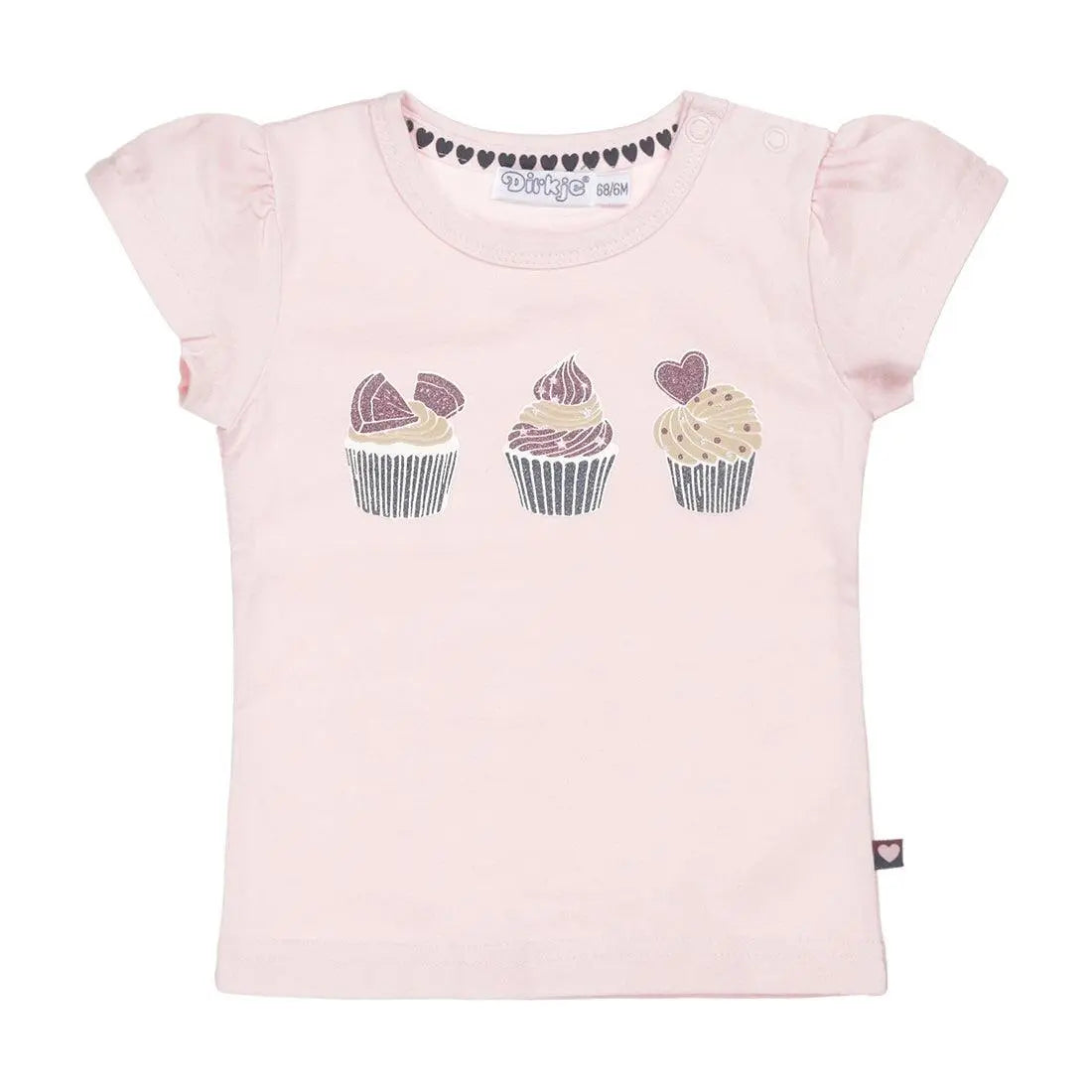 Girls T-shirt Light Pink Cupcakes | Dirkje - Jenni Kidz