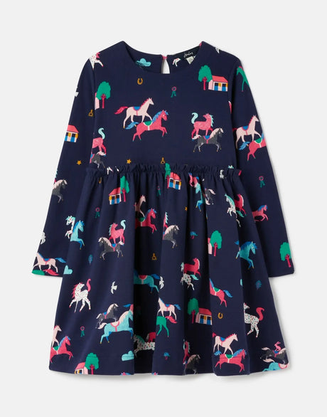 Hampton Long Sleeve Paperbag Waist Jersey Dress | Joules - Joules