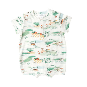 Angel Dear Scenic Farm bamboo Henley shortall for baby boys front view