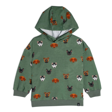 Hooded Fleece Top With Printed Dogs  | DEUX PAR DEUX - Jenni Kidz