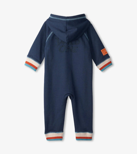 Indigo Melange Baby Hooded Romper | Hatley - Jenni Kidz