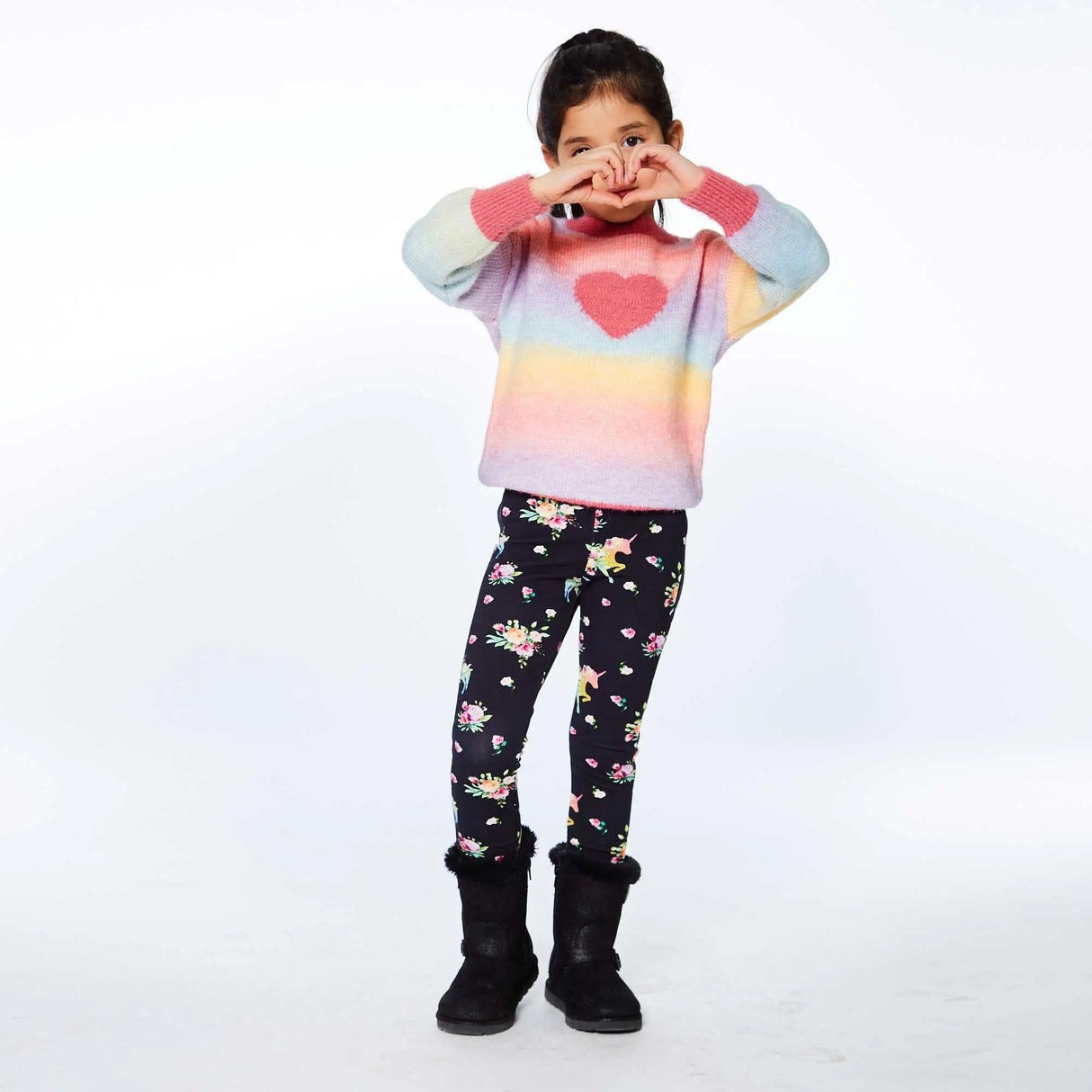 Jacquard Knit Sweater With Heart | DEUX PAR DEUX - DEUX PAR DEUX