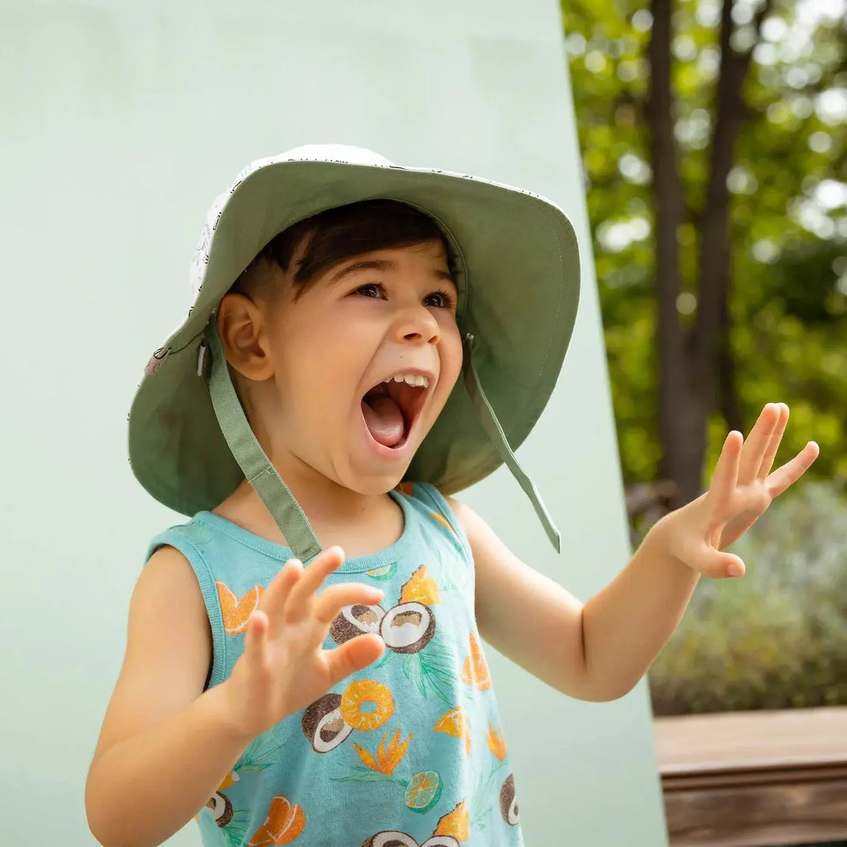 Kids' Colouring Sun Hat - Dino | FlapJackKids - Jenni Kidz