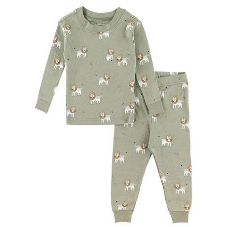 Little Boy's 2-Piece Lion-Print Pyjama Set - Green | Petit Lem - Jenni Kidz