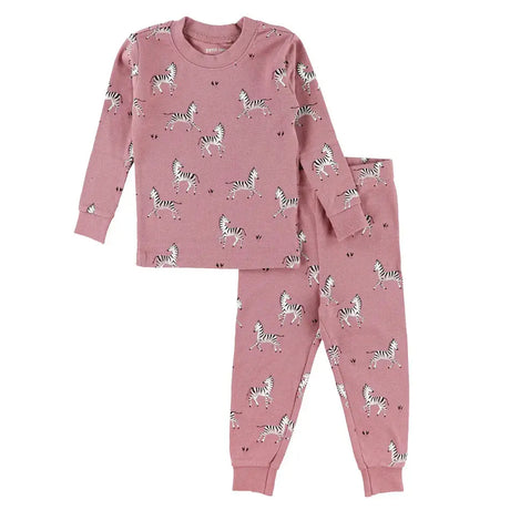 Little Girl's 2-Piece Zebra-Print Pyjama Set-Purple | Petit Lem - Jenni Kidz