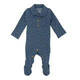 Organic Polo Footie in Abyss Dots | Lovedbaby - Jenni Kidz