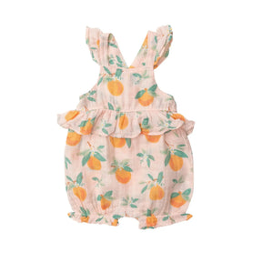 Angel Dear Orange Blossom cotton muslin peplum sunsuit front view