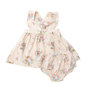 Angel Dear Shade Garden Ditsy bamboo pinafore set front view