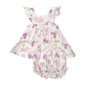 Angel Dear Dreamy Meadow Floral style 401 pinafore set front view