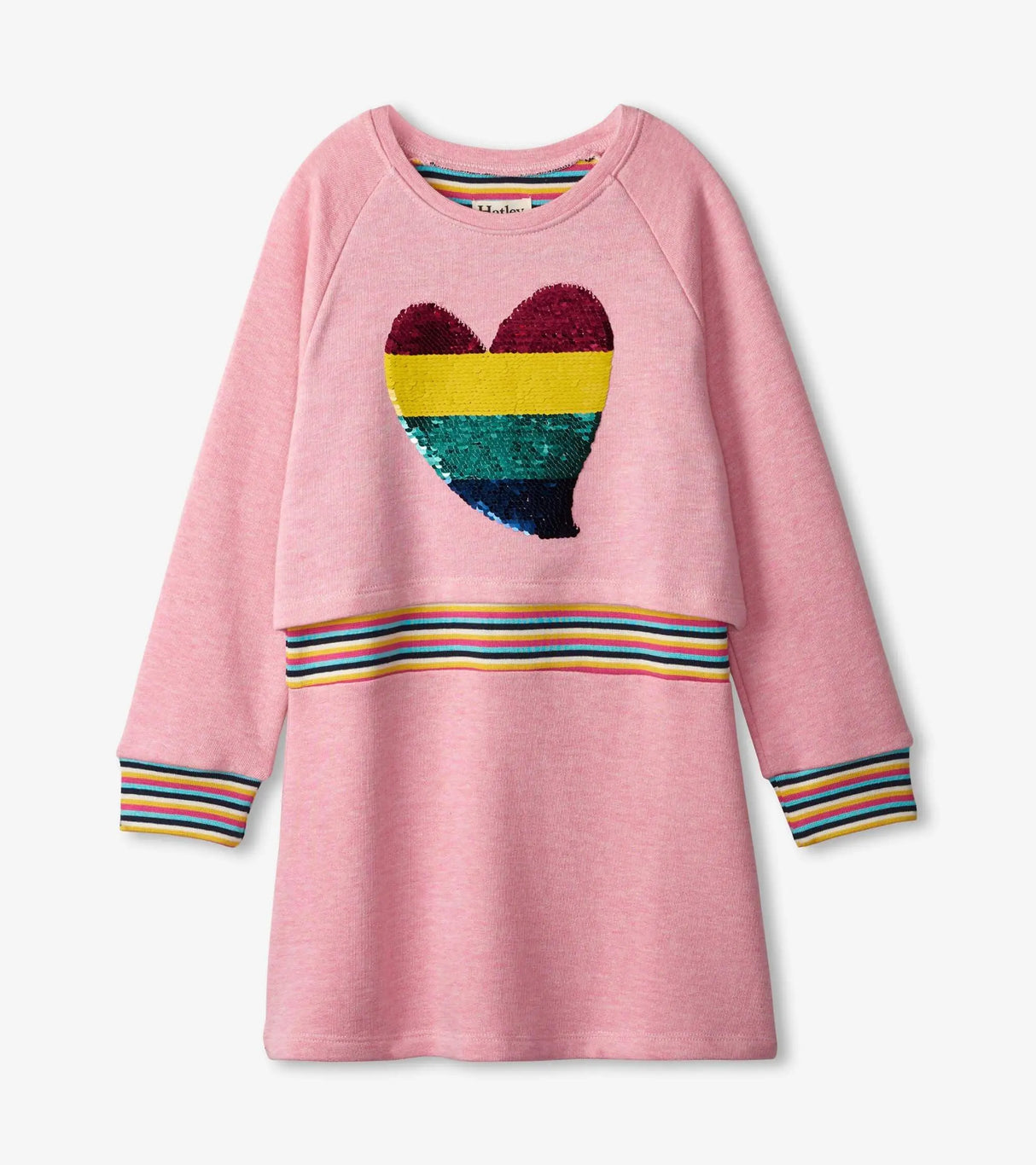 Rainbow Heart Flip Sequin Rib Dress | Hatley - Jenni Kidz