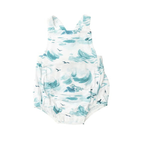Angel Dear Ocean Waves bamboo retro sunsuit for babies front view