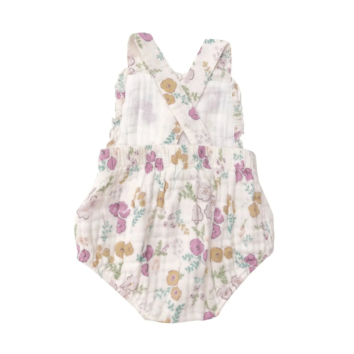 Ruffle Bib Sunsuit - Dreamy Meadow Floral | Angel Dear - Jenni Kidz