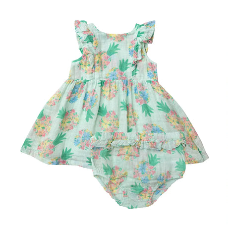 Ruffle Dress & Diaper Cover Pretty Pineapples | Angel Dear - Jenni Kidz