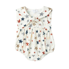 Angel Dear Stars organic cotton sailor bubble for baby girls, image 1