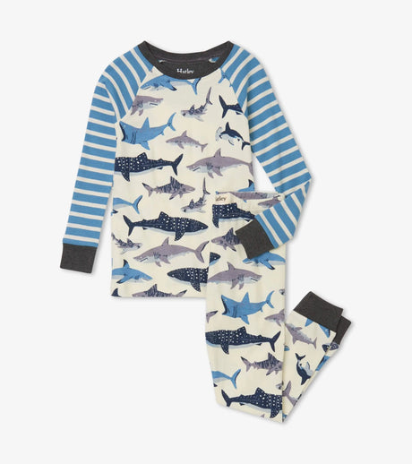 Shark School Organic Cotton Raglan Pajama Set | Hatley - Hatley