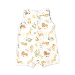 Angel Dear Animal Friends cotton muslin shortie romper for baby boys, image 1