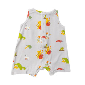 Angel Dear Jazz Animals cotton muslin shortie romper for baby boys, image 1