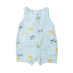Angel Dear Shorebirds cotton muslin shortie romper for baby boys, image 1