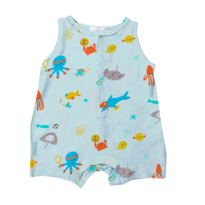Angel Dear Sports Sea Creature cotton muslin shortie romper for baby boys