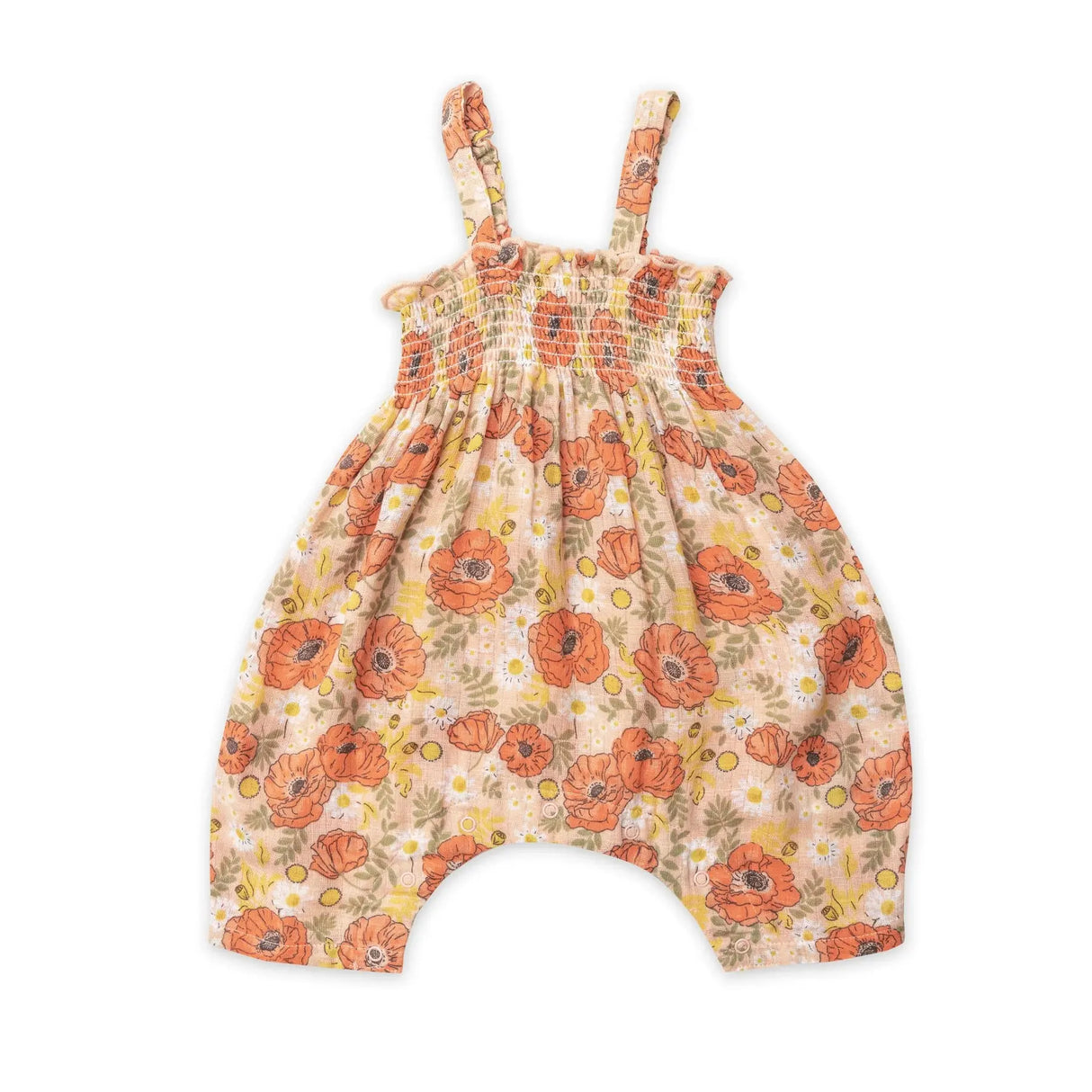 Smocked Romper - Desert Poppies | Angel Dear - Angel Dear