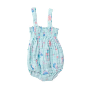 Angel Dear Magical Seahorse cotton muslin smocked sunsuit for baby girls, image 1