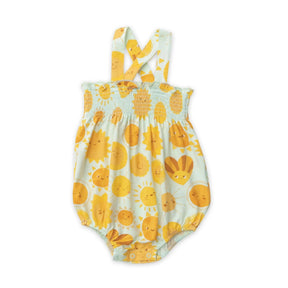 Angel Dear Sunshines bamboo smocked sunsuit for baby girls, image 1